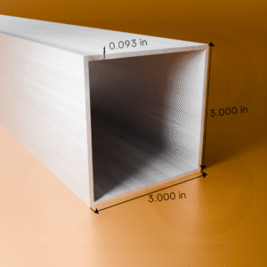 SQ. TUBE 3 X 3 X .093 X 24'