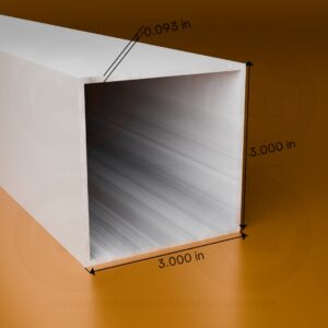 SQ. TUBE 3 X 3 X .093 X 24' (White)