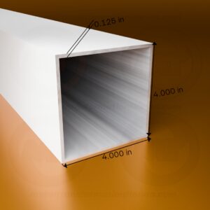 SQ. TUBE 4 X 4 X .125 X 20' (White)