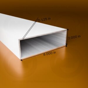 SQ. TUBE 2 X 6 X .125 X 24' (White)