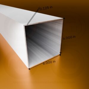SQ. TUBE 6 X 6 X .125 X 24' (White)