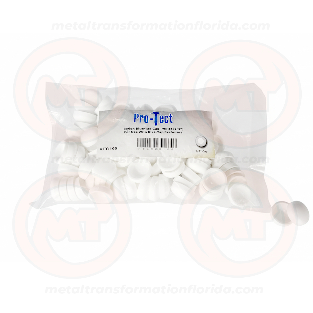 1/4" BLUE TAP CAP WHITE (100)