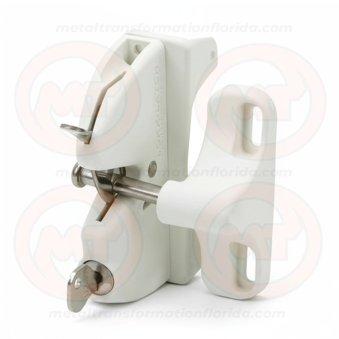GRAV LATCH PLAST WH DOUBLE