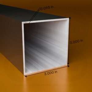 SQ. TUBE 3 X 3 X .093 X 24' (Bronze)