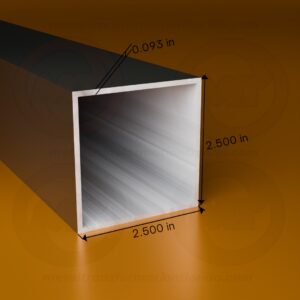 SQ. TUBE 2 1/2 X 2 1/2 X .093 X 24' (Bronze)