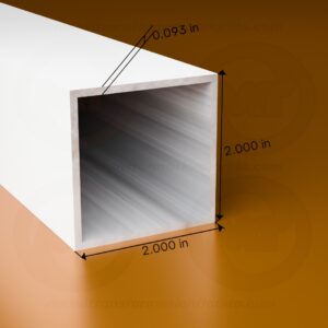 SQ. TUBE 2 X 2 X .093 X 24' (White)