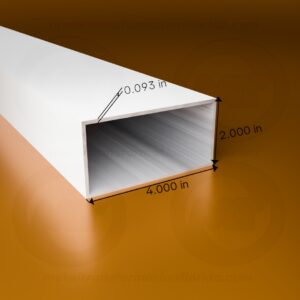 SQ. TUBE 2 X 4 X .093 X 24' (White)
