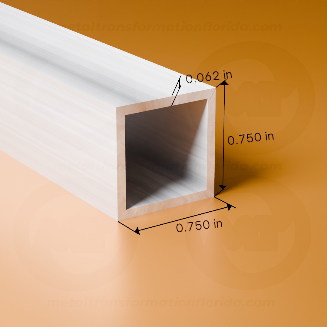 SQ. TUBE 3/4 X 3/4 X .062 X 24'