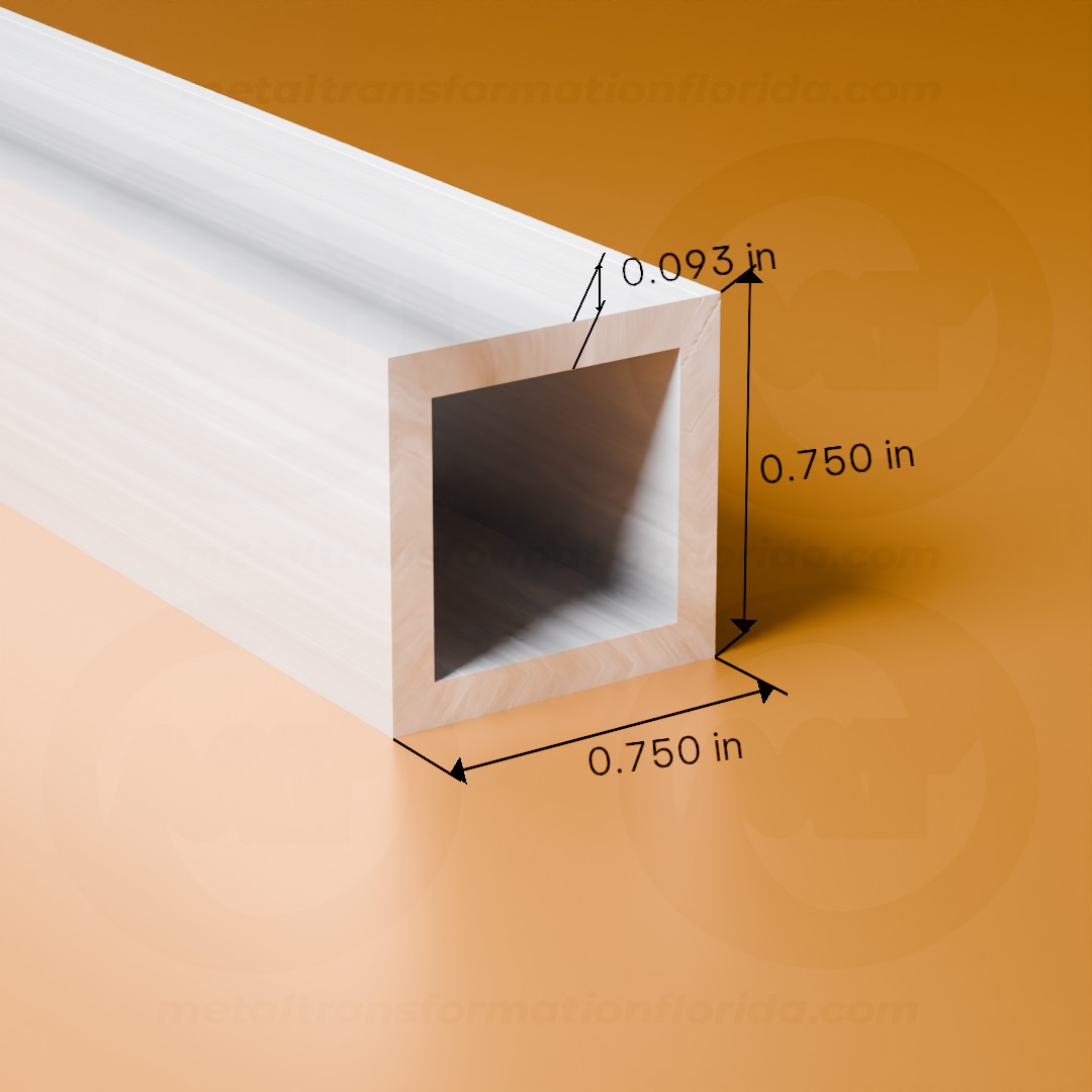 SQ. TUBE 3/4 X 3/4 X .093 X 24'